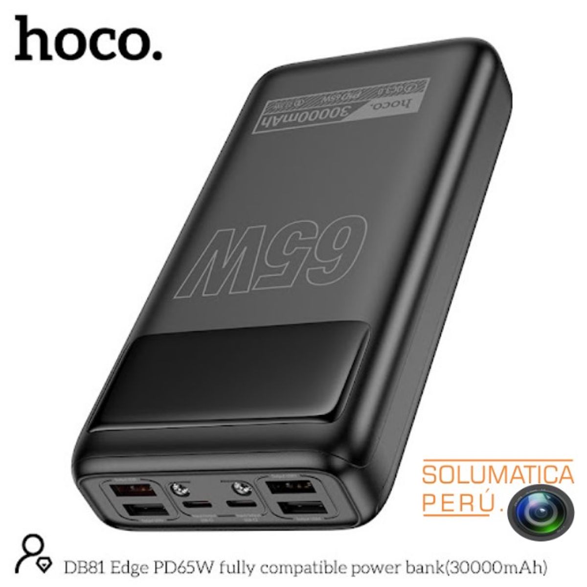 HOCO - Bateria Portatil para Laptop y Celular - 65W 30000mA - Power Bank Hoco