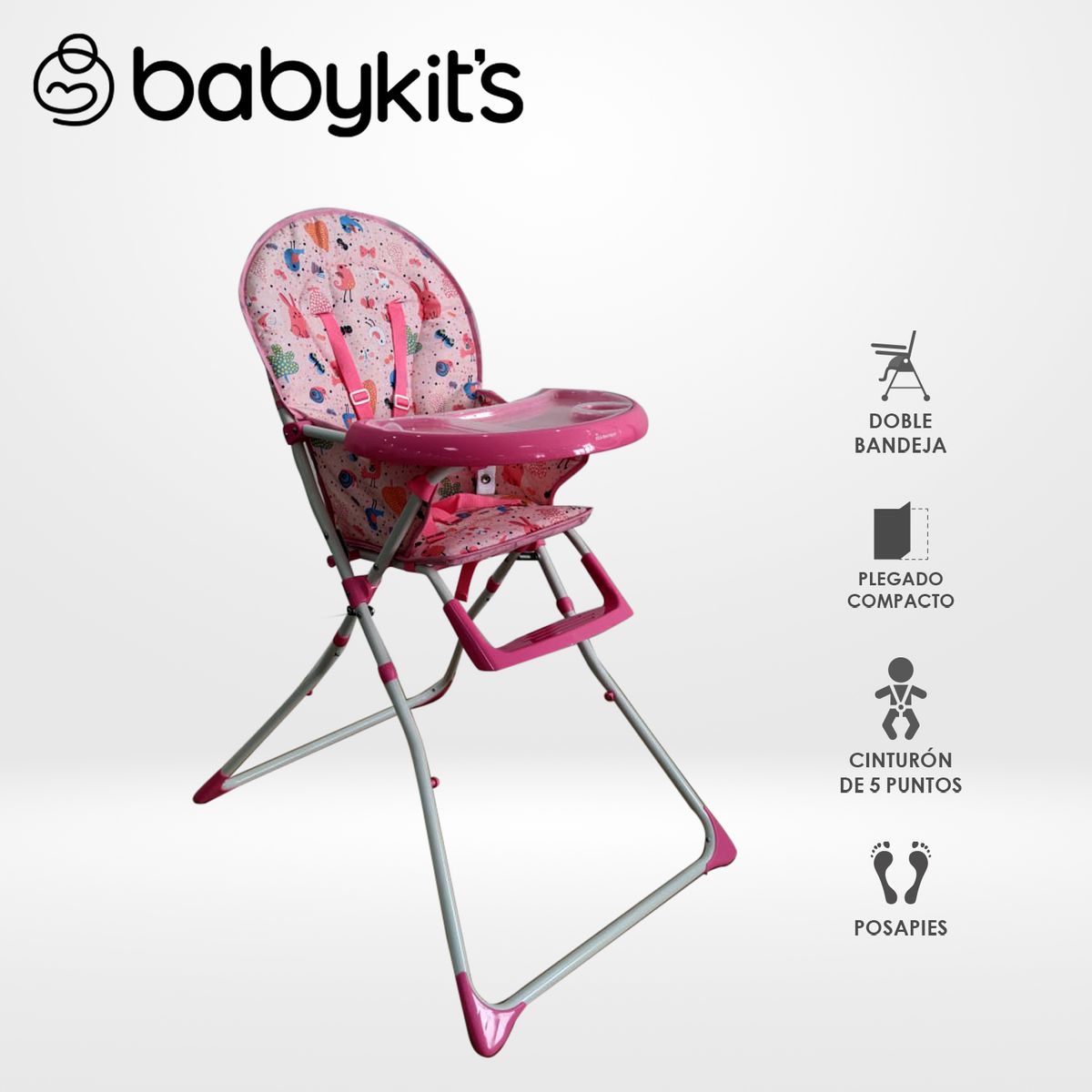 BABY KITS - Silla de Comer Vectra Rosado
