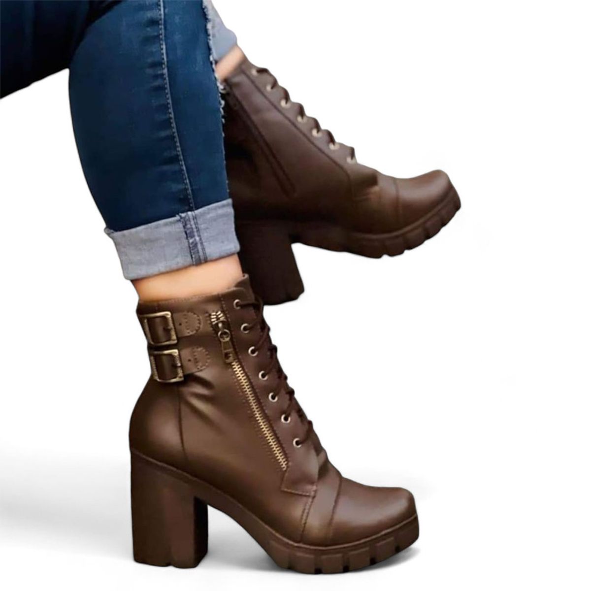 GENERICO - Botin Mujer Yomar Casual Taco 7 Plataforma 2 2086L-60 Color Marron