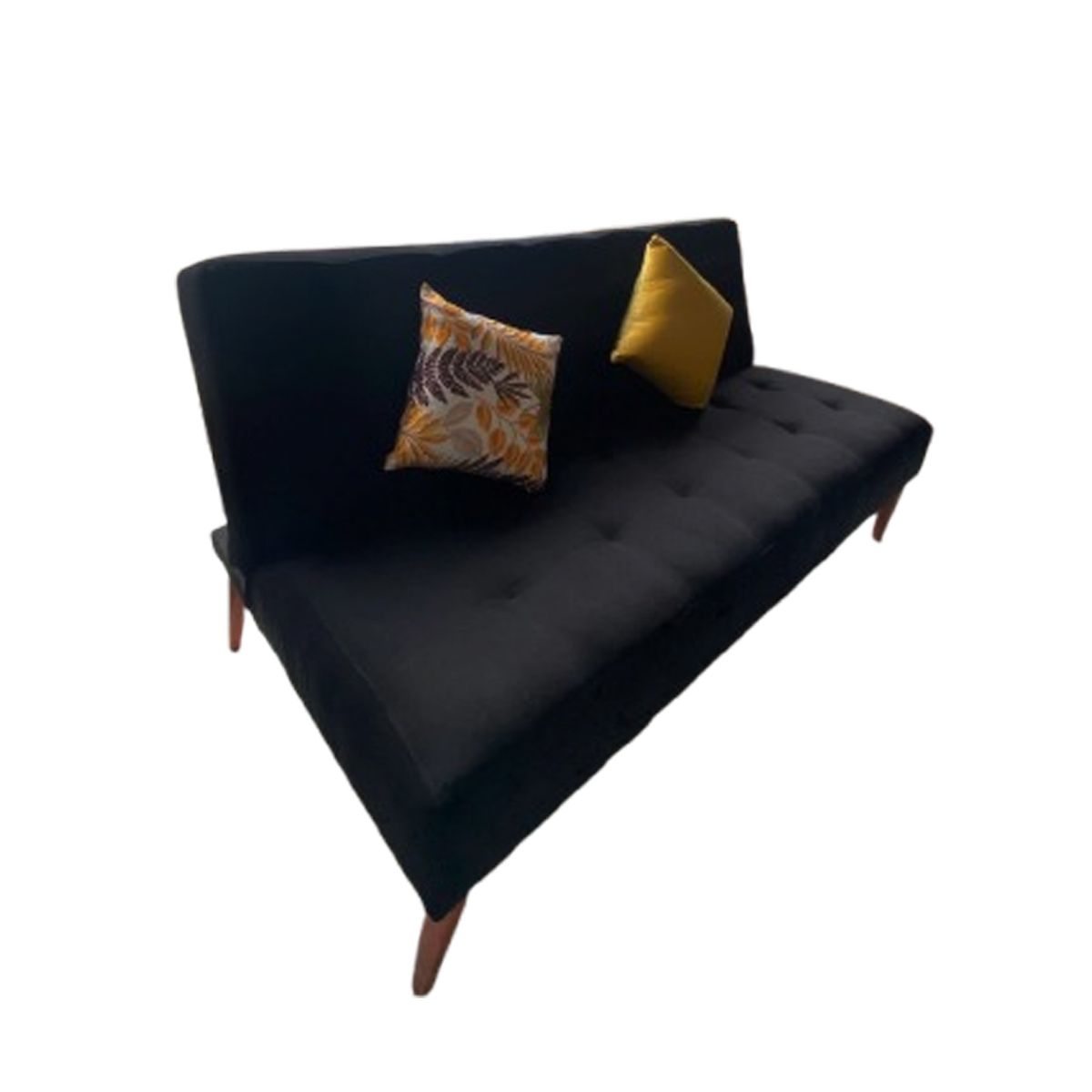 TEMEL - Sofá Cama Modelo Futón Negro Dos Plazas - iMUEBLES