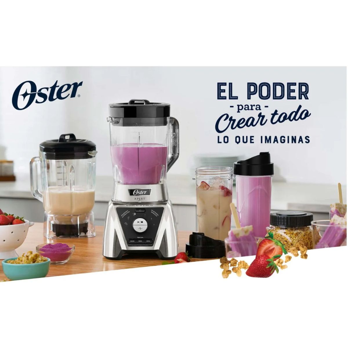 OSTER - Licuadora Oster Pica Hielo 2HP con Motor Reversible