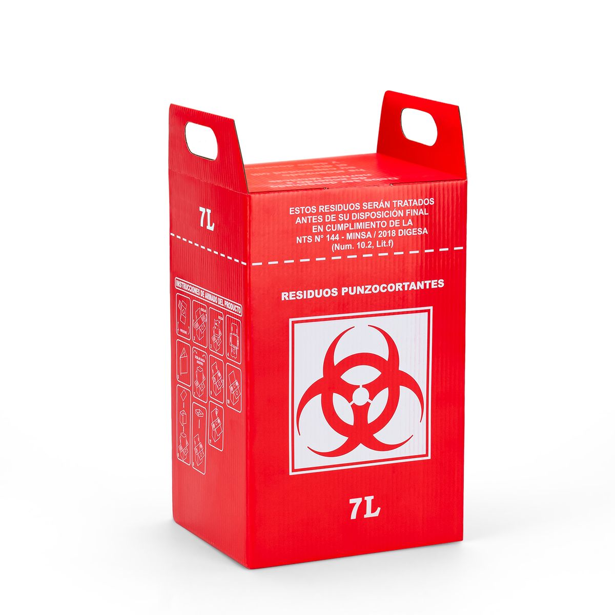 GENERICO - Caja Contenedor de Bioseguridad de Cartón 7 LITROS