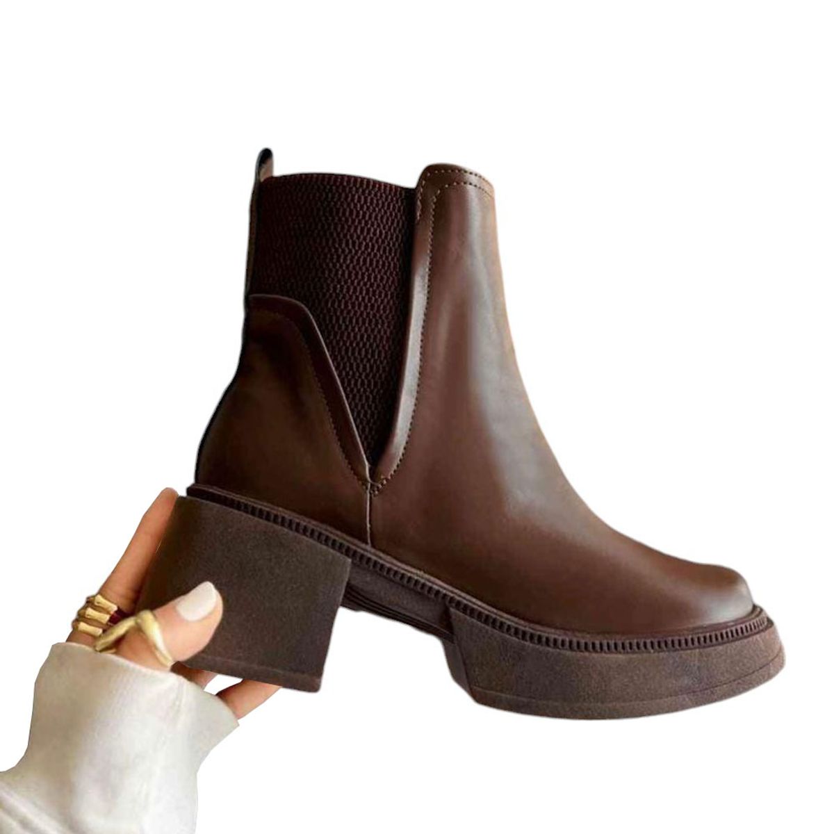 GENERICO - Botin Mujer Yomar Gravado 1177 5C-58 Color Marron