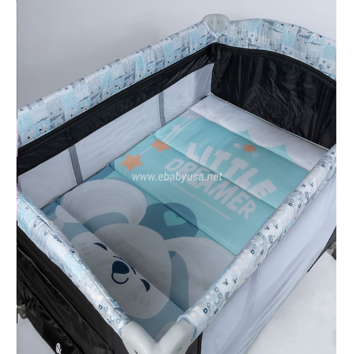 EBABY - Cuna corral con Funcion Mecedora y Cambiador AZ