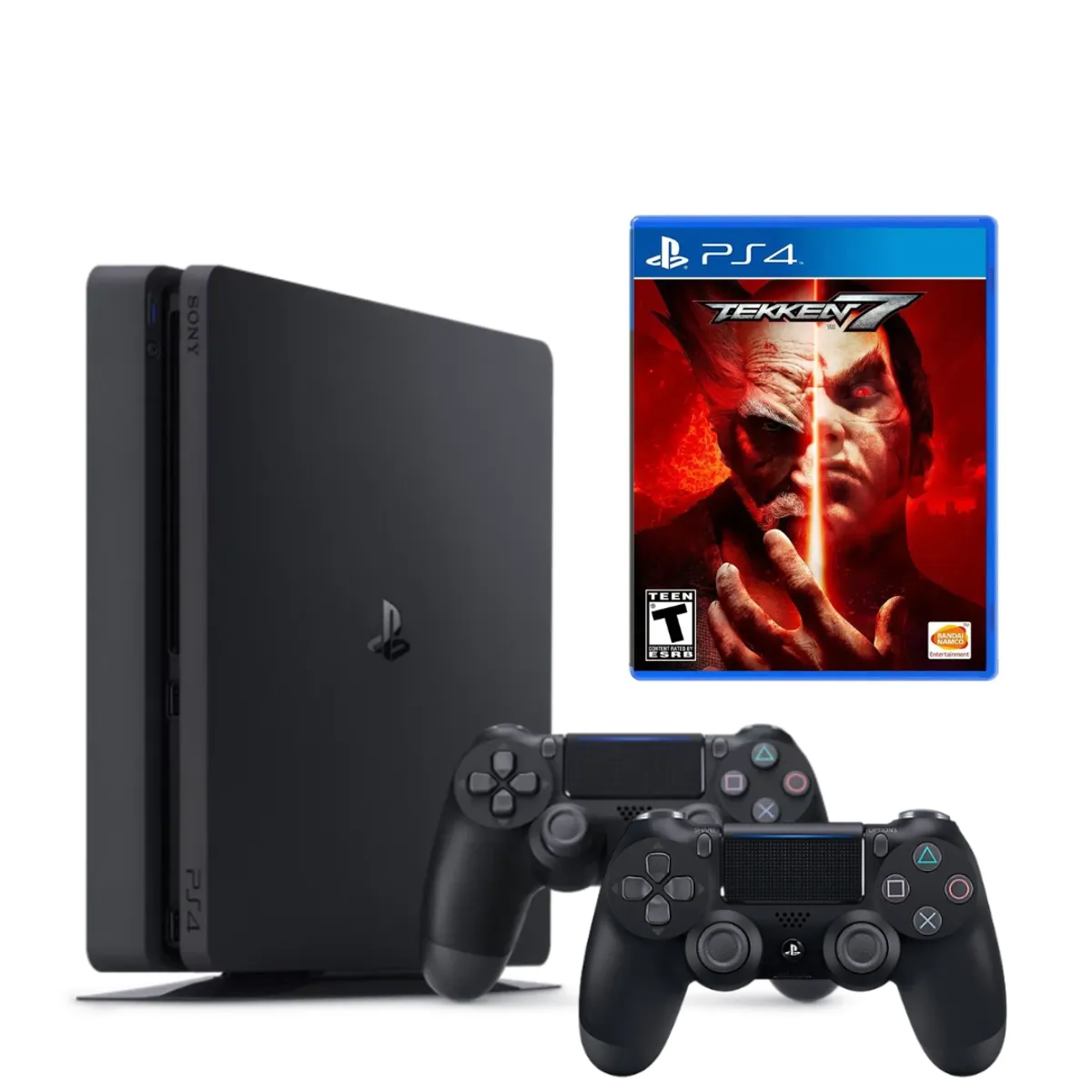 SONY - Consola Ps4 SLIM 1TB NEGRO +2 mandos+TEKKEN 7  reacondicionada