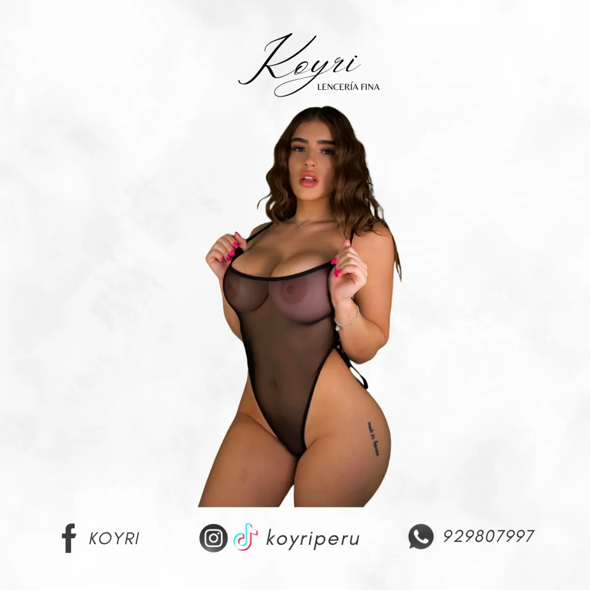 GENERICO - BODY ERÓTICO MARIAM - LENCERÍA EN TUL LICRADO