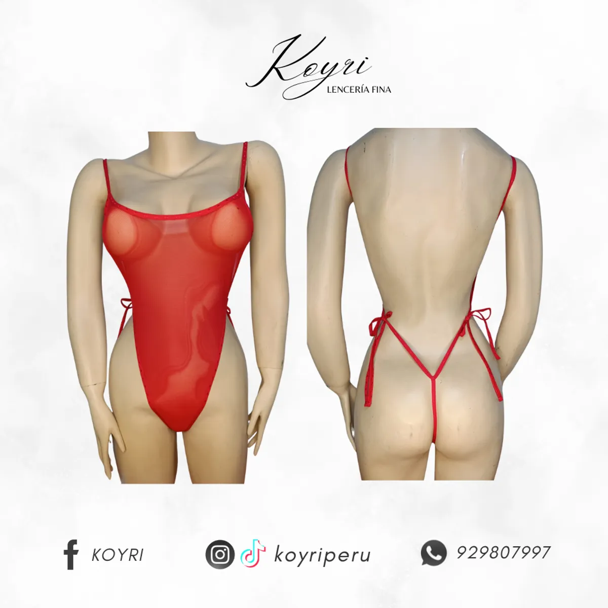 GENERICO - BODY ERÓTICO MARIAM - LENCERÍA EN TUL LICRADO