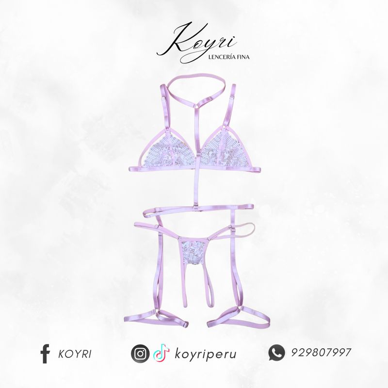 GENERICO - PORTALIGAS ALESSA 3 PIEZAS - LENCERÍA ERÓTICA