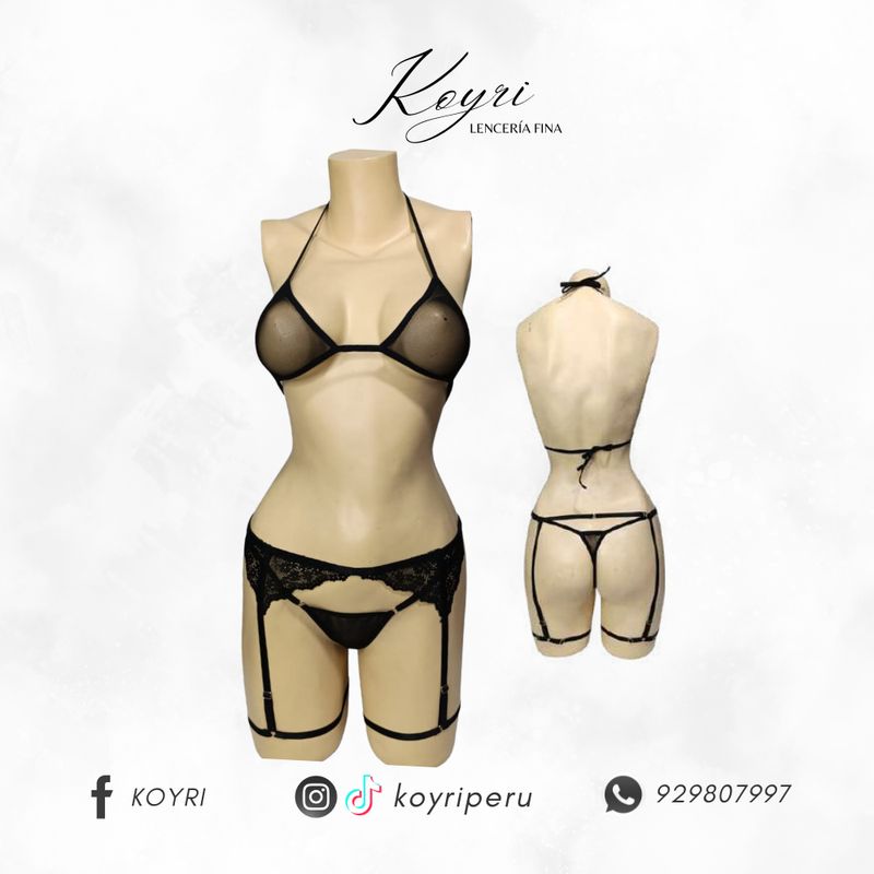 GENERICO - PORTALIGAS NICKI 3 PIEZAS - LENCERÍA ERÓTICA