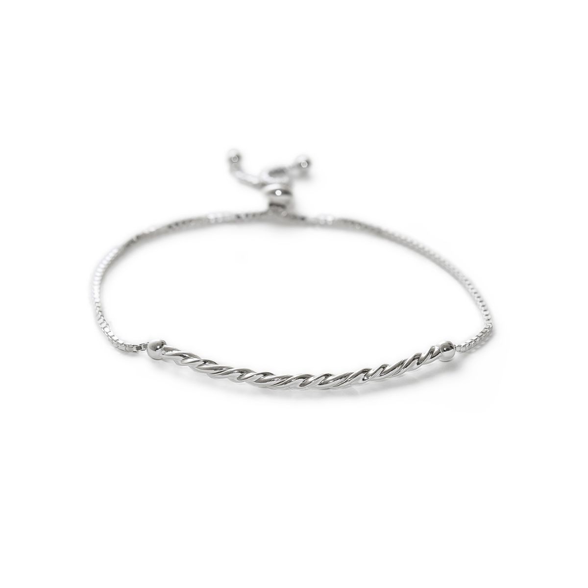 AMBAR JOYERIA - Pulsera de Plata 925 Cordón Barrita