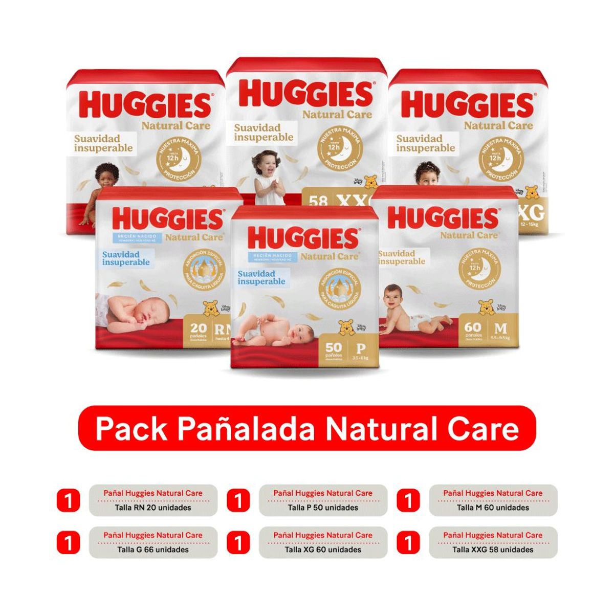 HUGGIES - Pack Pañalada Natural Care Bienvenido Bebé