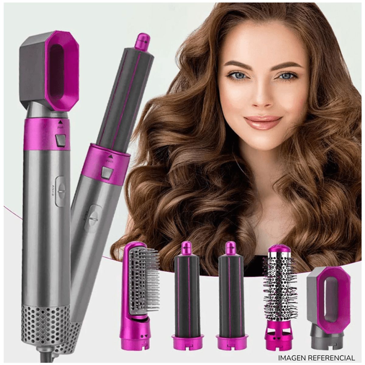 INSPIRA MARKET - Peine cepillo secadora alisador rizador 5 en 1