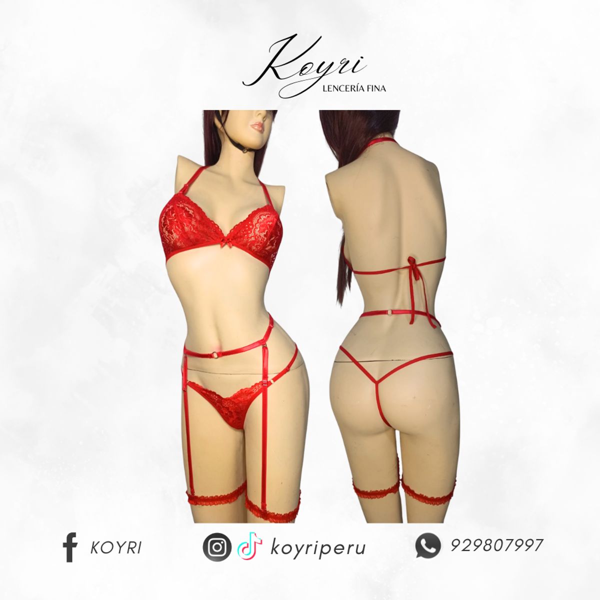 GENERICO - PORTALIGAS MACARENA 3 PIEZAS - LENCERÍA ERÓTICA