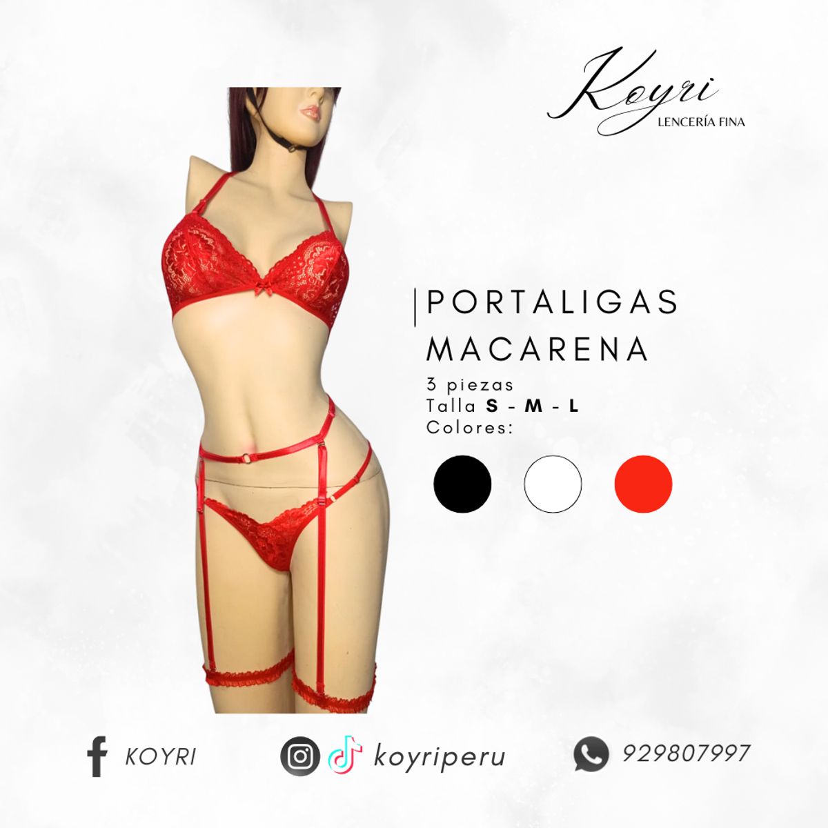 GENERICO - PORTALIGAS MACARENA 3 PIEZAS - LENCERÍA ERÓTICA