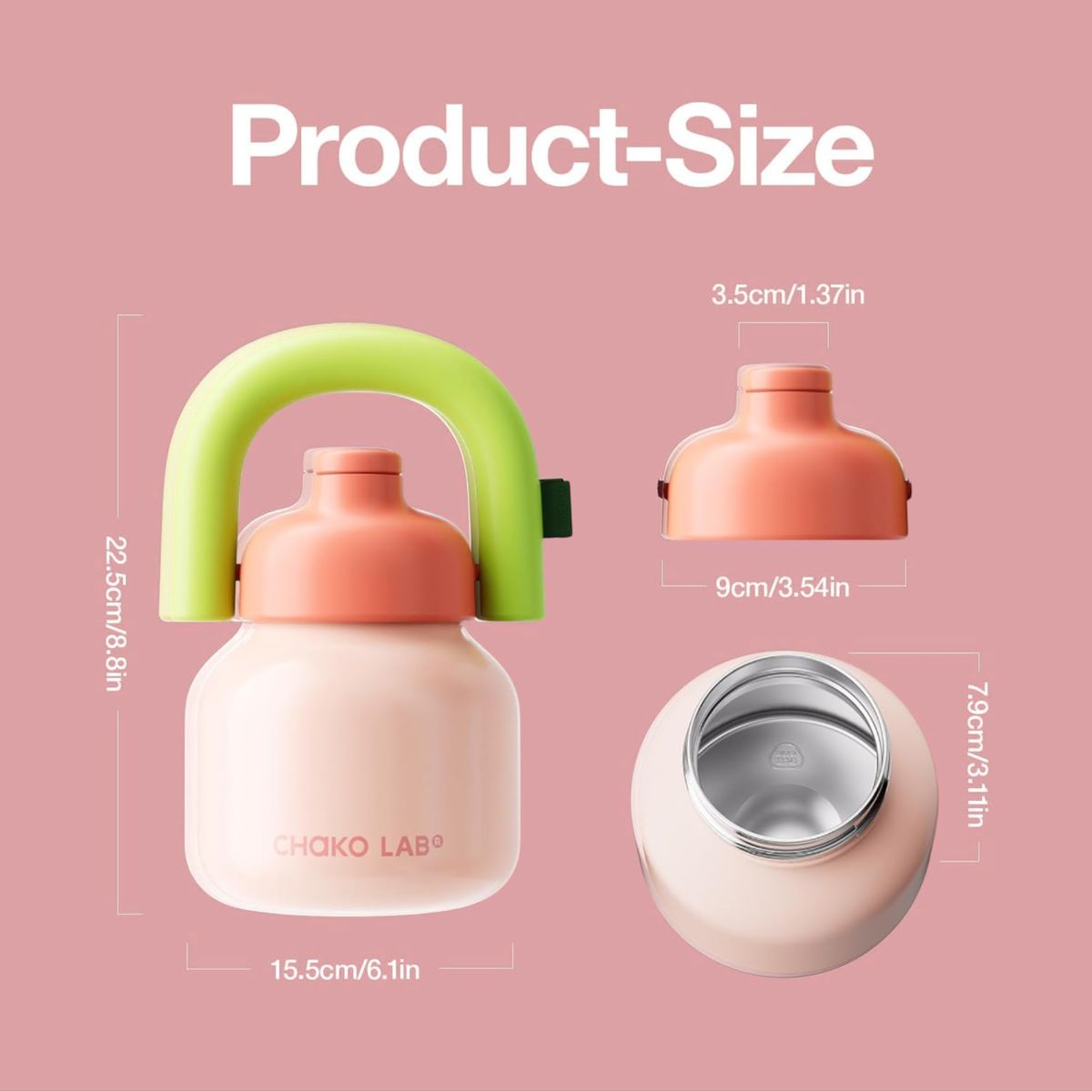 GENERICO - Chako Lab Botella de Agua de Acero Inoxidable sin BPA 33 oz