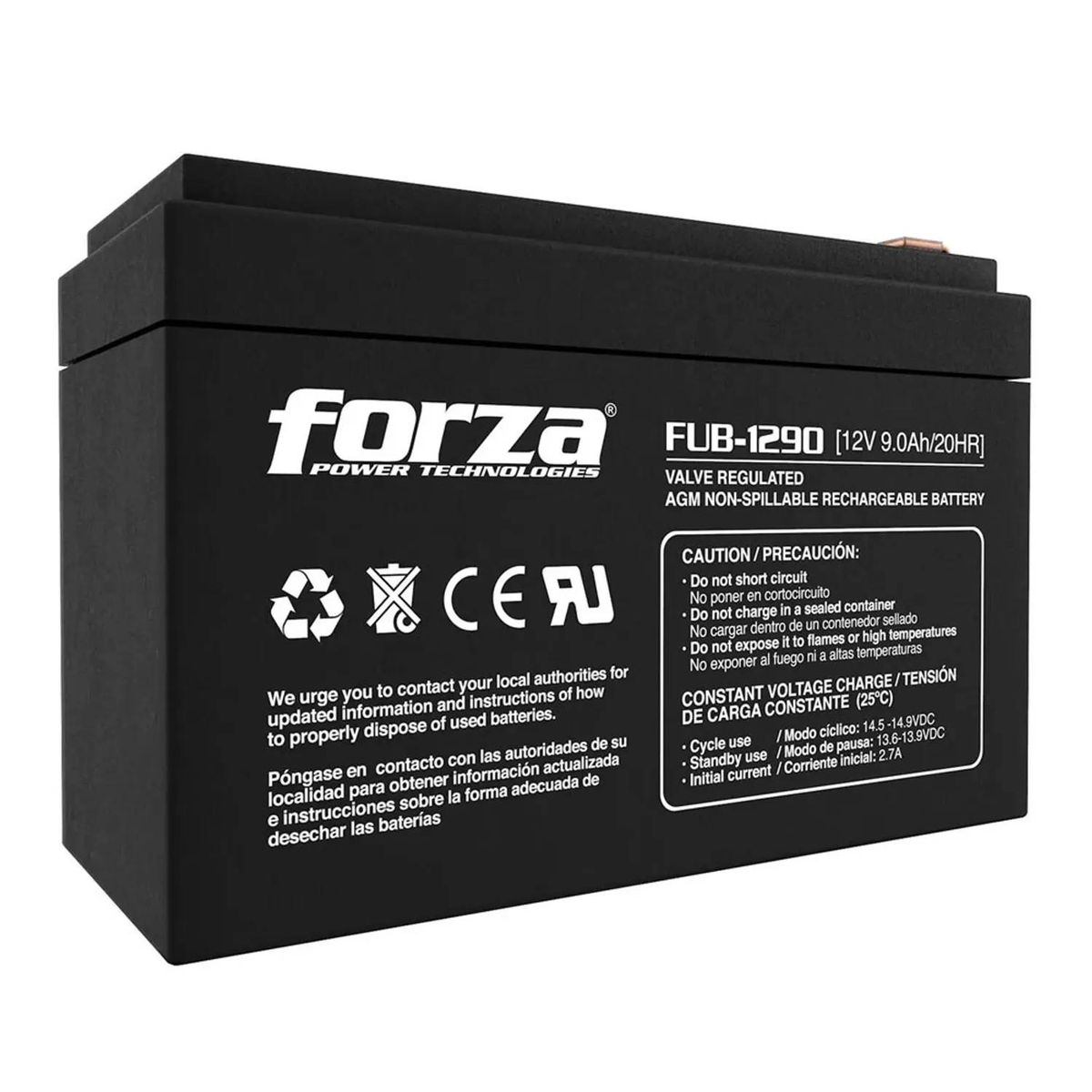 FORZA POWER TECHNOLOGIES - BATERIA FORZA FUB-1290 DE 12V 9AH