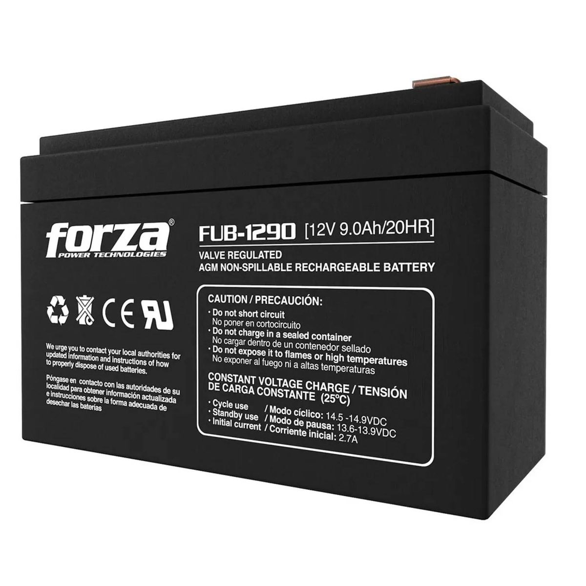 FORZA POWER TECHNOLOGIES - BATERIA FORZA FUB-1290 DE 12V 9AH