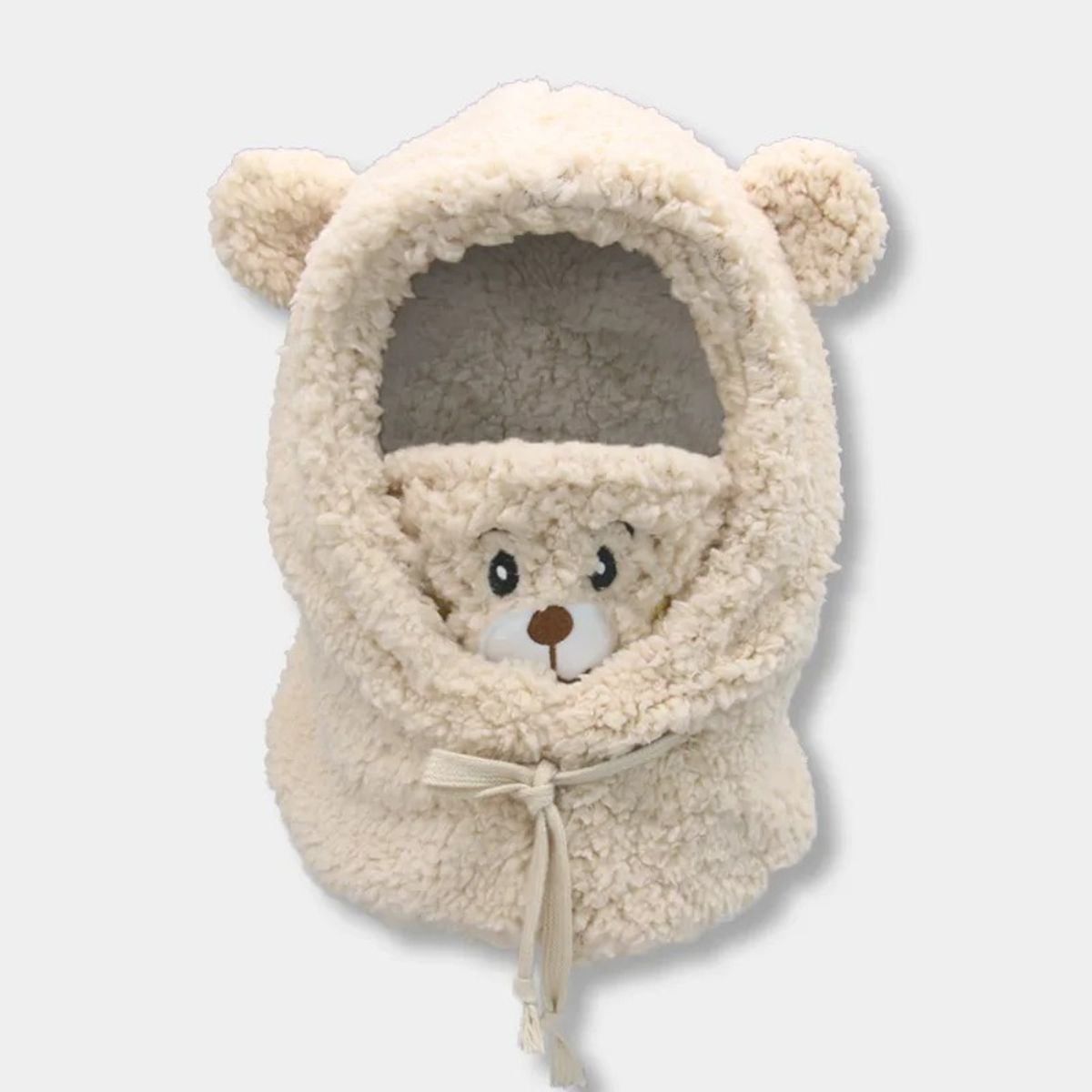 GENERICO - Gorro con Cuellera Osito Invierno - crema