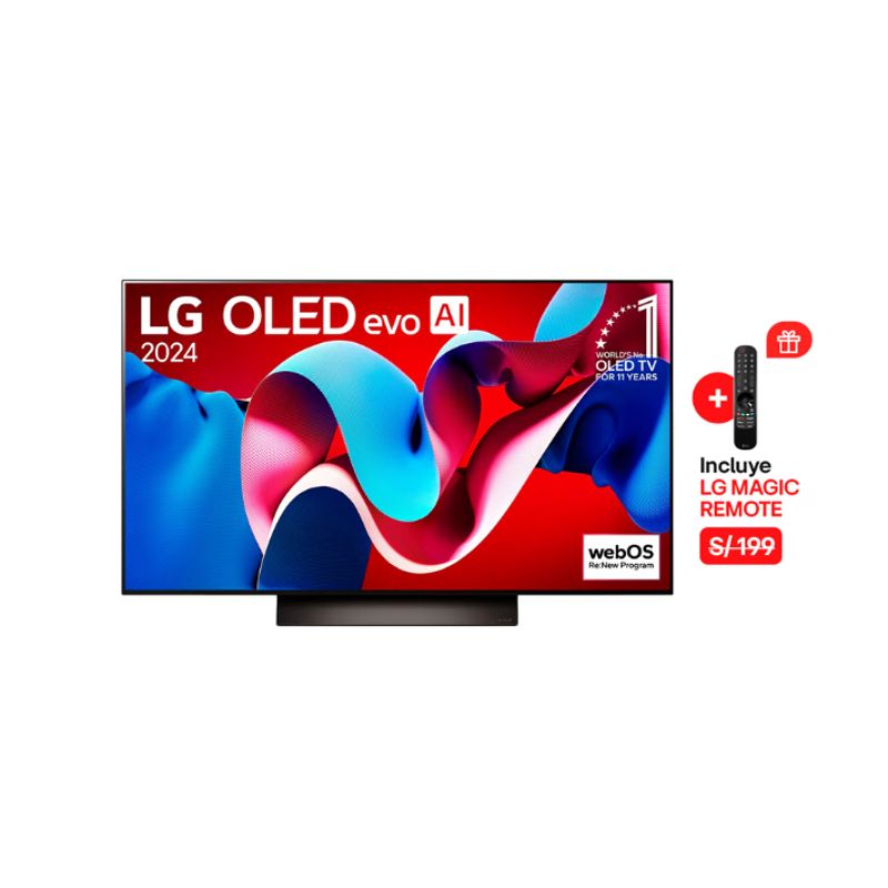 LG - Televisor 55" LG Oled Evo 4k Thinq Ai Oled55c4psa Alpha 9 Gen7