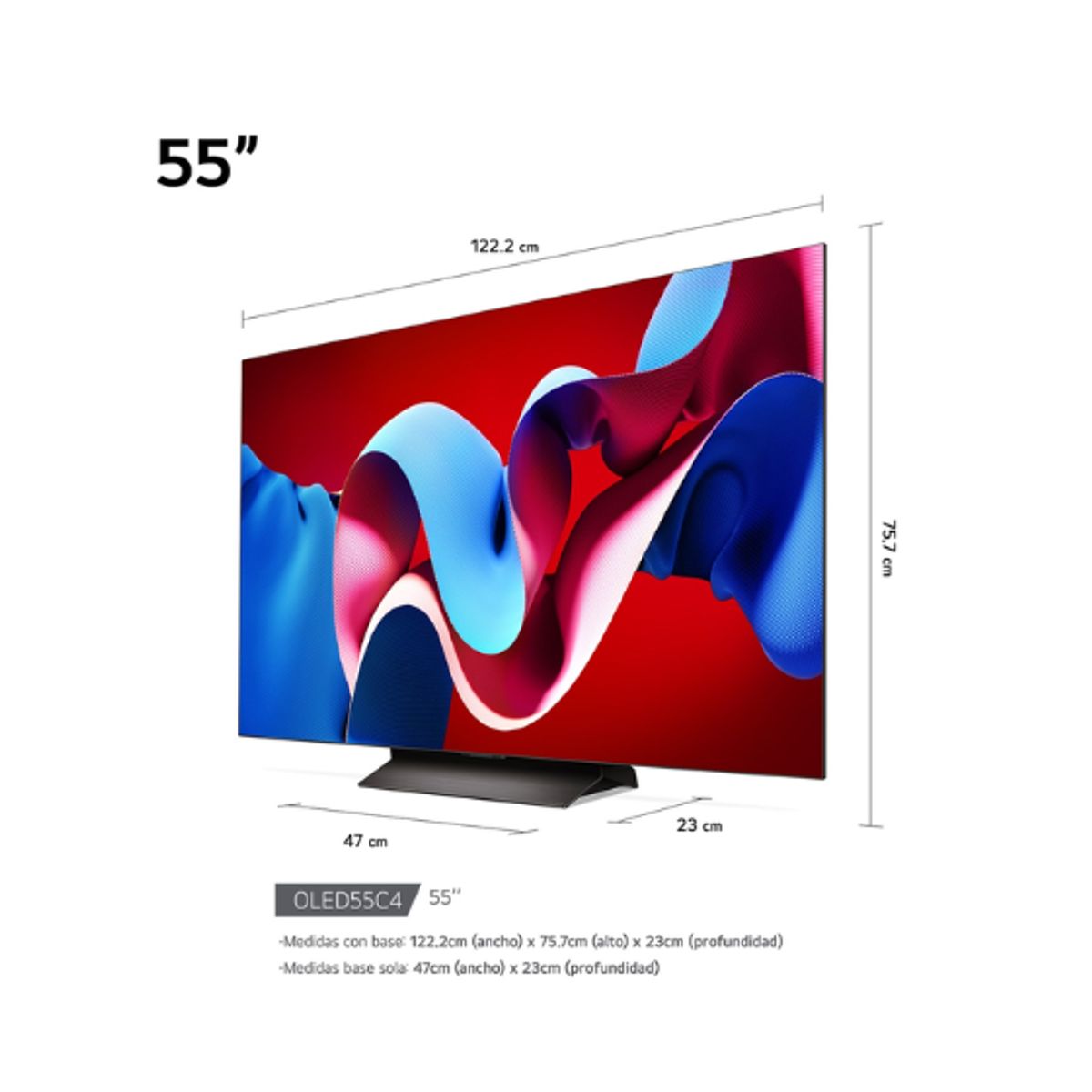 LG - Televisor 55" LG Oled Evo 4k Thinq Ai Oled55c4psa Alpha 9 Gen7