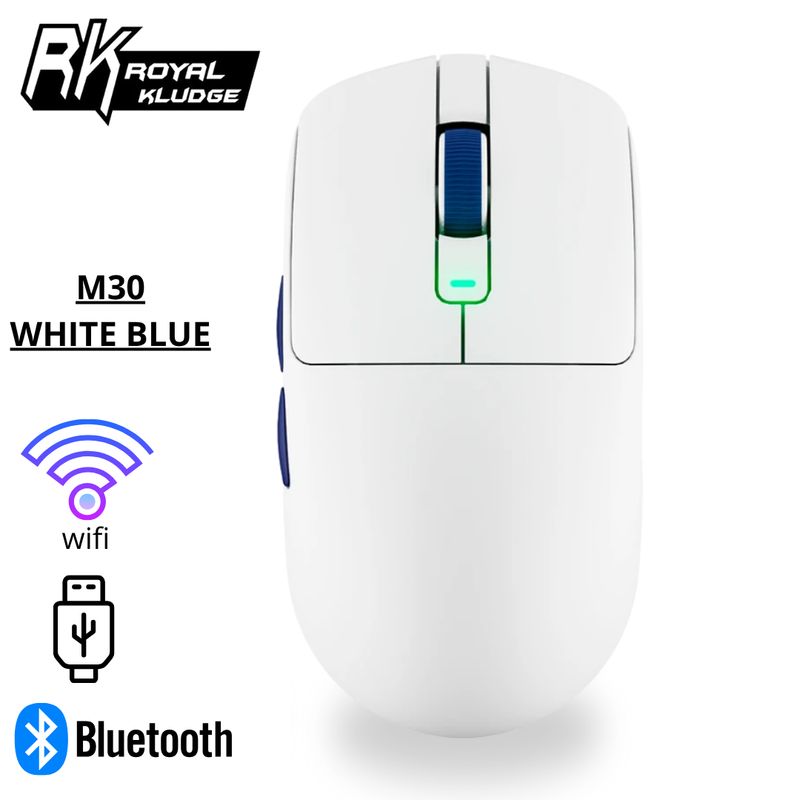 ROYAL KLUDGE - Mouse Royal Kludge M30 Inalambrico WHITE BLUE
