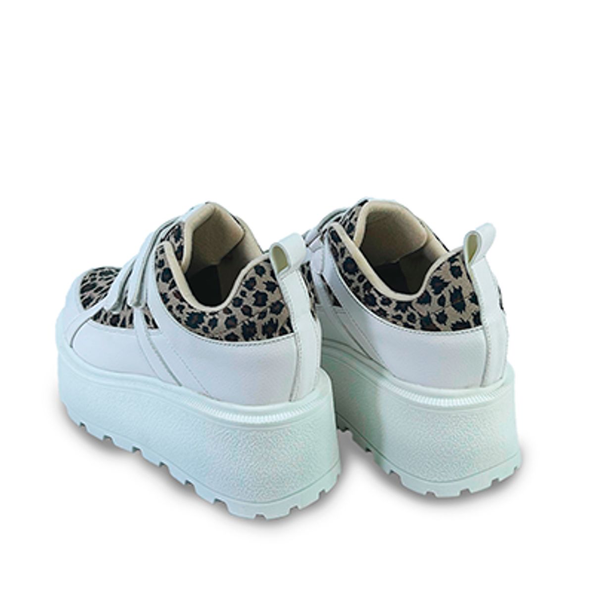 BASHIRA - Zapatilla para dama Belma Blanco Prints