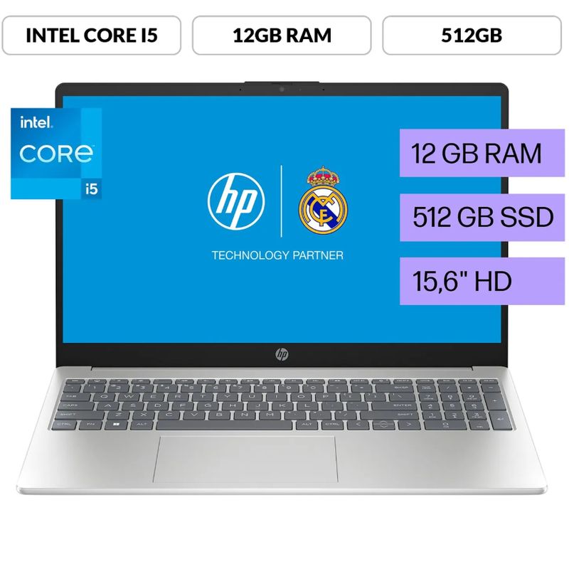 HP - Hp Laptop 15-fd0061la intel Core I5 12gb Ram 512gb Ssd hd 156