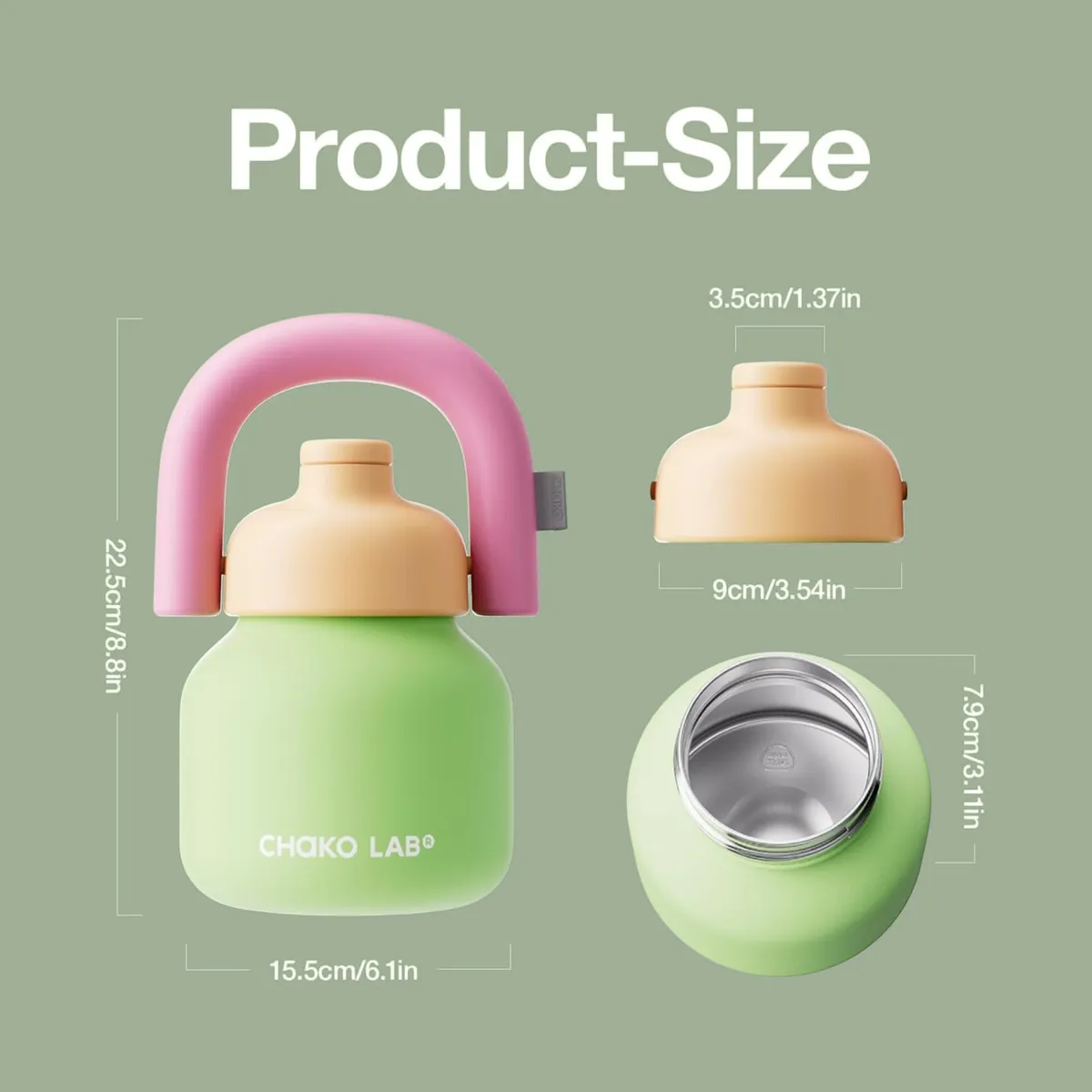 GENERICO - Chako Lab Botella de Agua de Acero Inoxidable sin BPA 33 oz