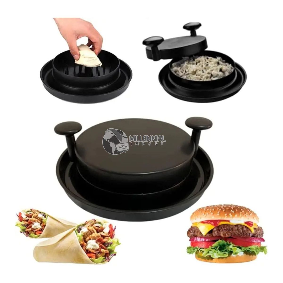 GENERICO - Deshilachador de Pollo Giratorio Manual para Cocina Fácil