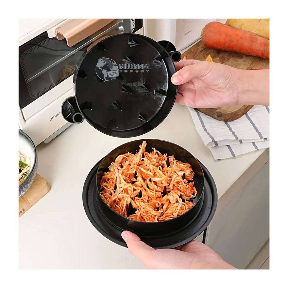 GENERICO - Deshilachador de Pollo Giratorio Manual para Cocina Fácil