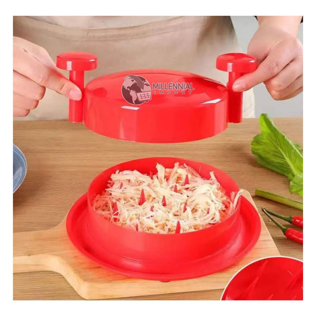 GENERICO - Triturador de Pollo Carne y Verduras Cocidas Giratorio Manual