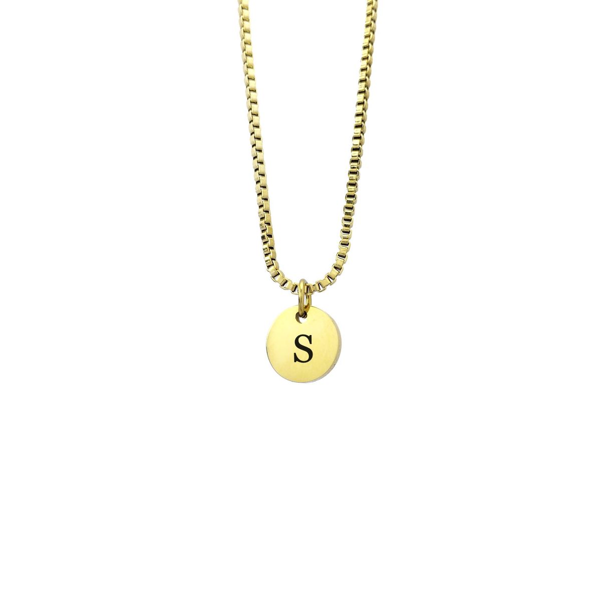 GENERICO - Collar Inicial Letra S Enchapado en Oro 18K para mujer