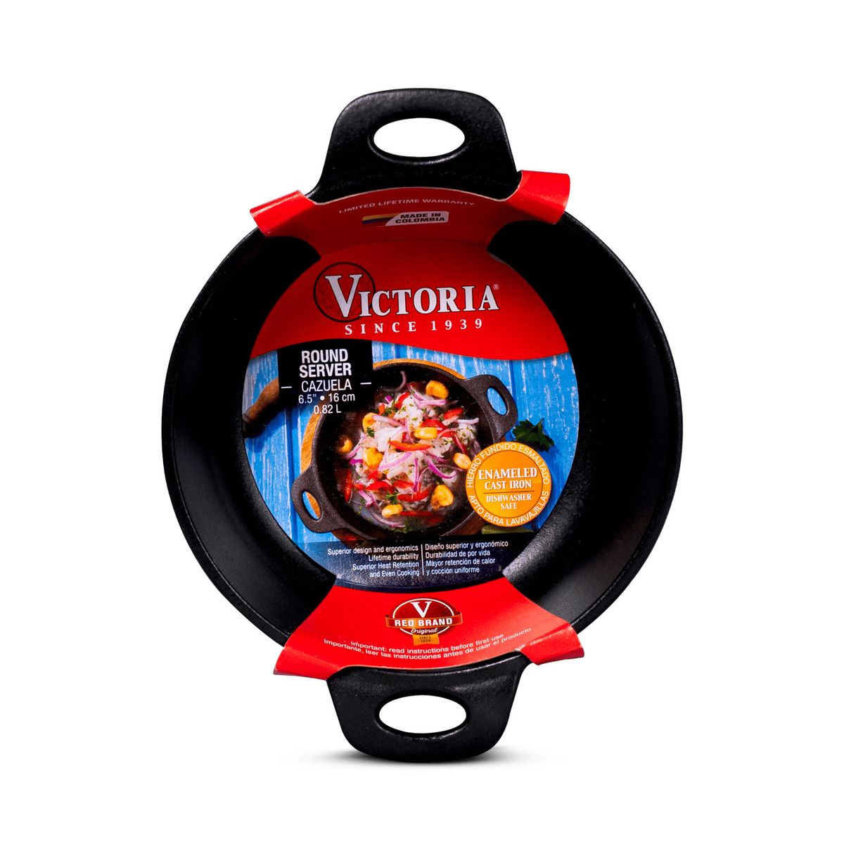 VICTORIA - Cazuela N°16 de Hierro Fundido Esmaltado