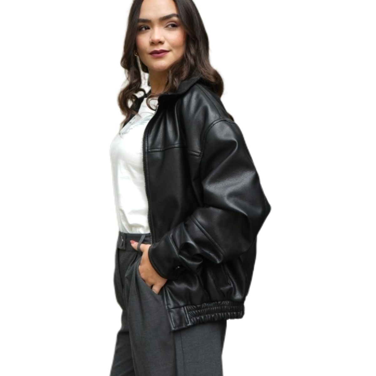 GENERICO - CASACA OVERSIZE BOMBER PARA MUJER