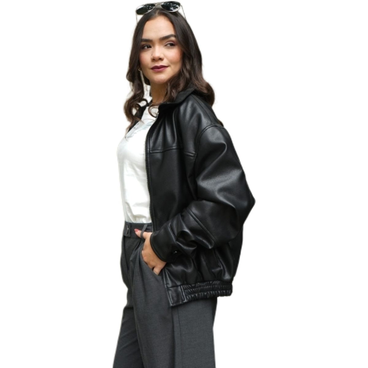 GENERICO - CASACA OVERSIZE BOMBER PARA MUJER