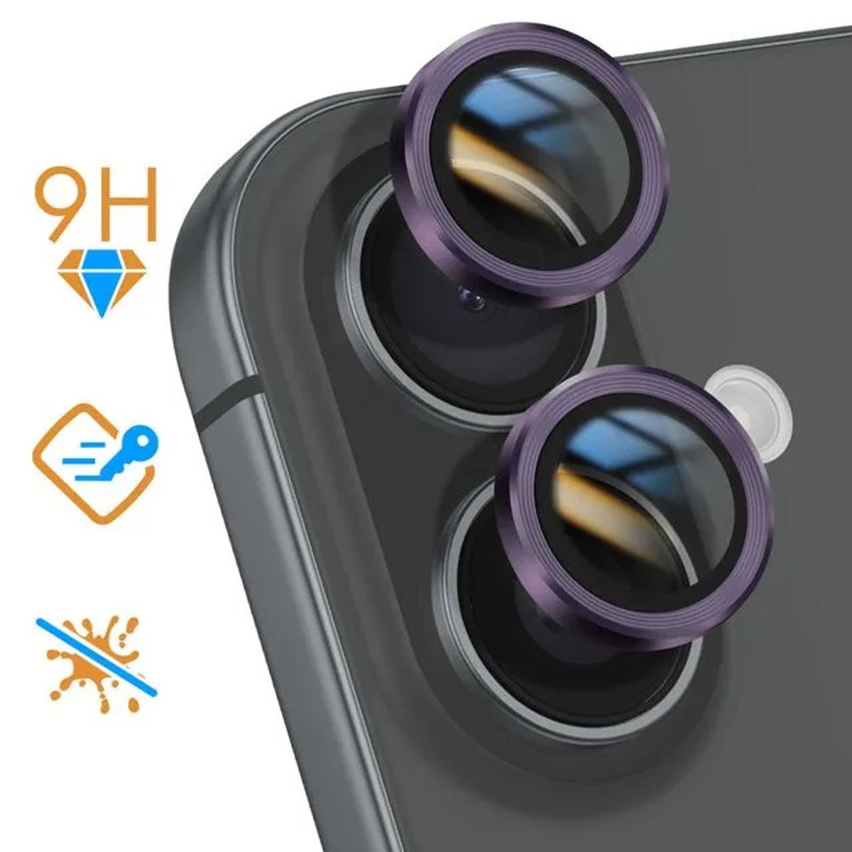 GENERICO - PROTECTOR CÁMARA IPHONE 16 - MORADO