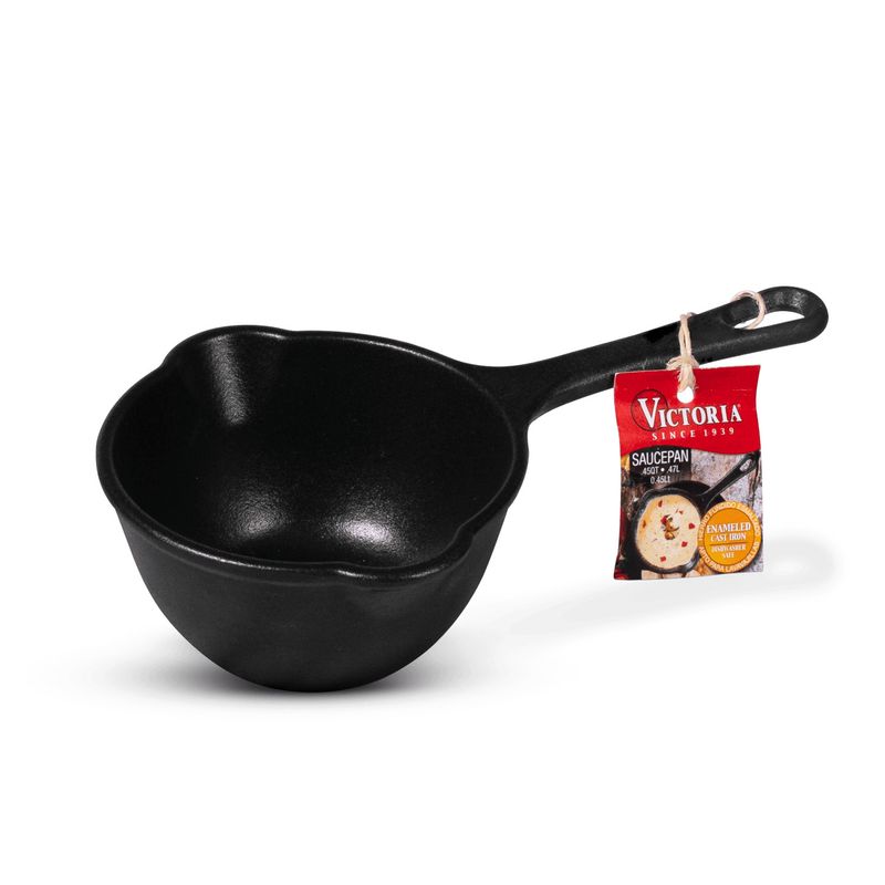 VICTORIA - Cacerola Salsera de Hierro Fundido de 045QT Esmaltada