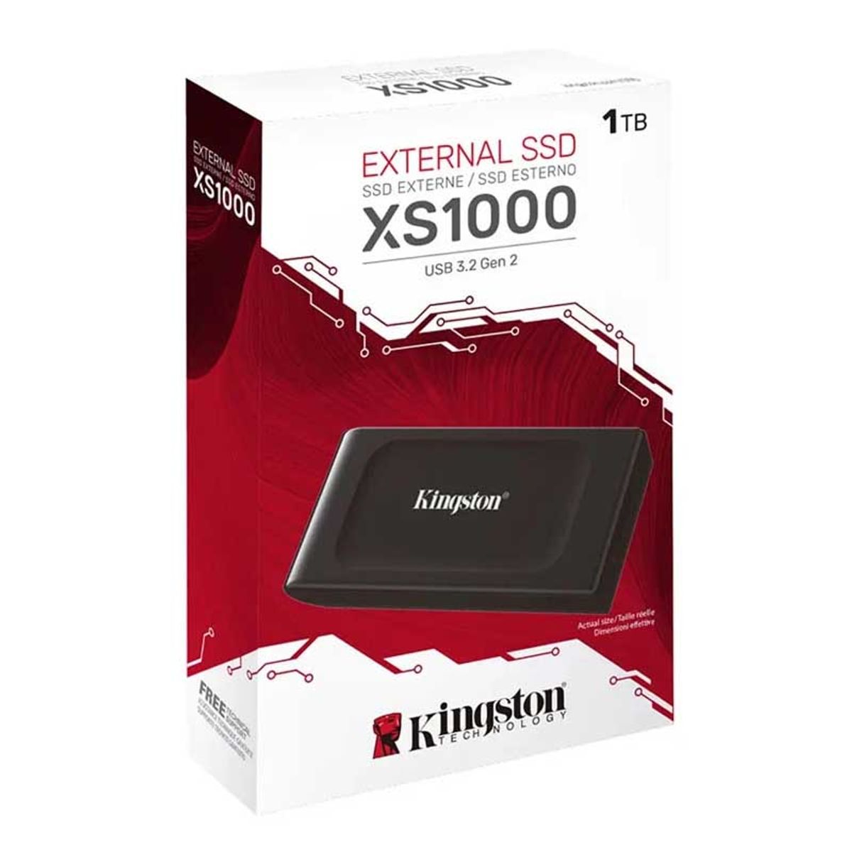 KINGSTON - DISCO SOLIDO EXT KINGSTON 1TB XS1000 USB-C32 GEN2 NEGRO