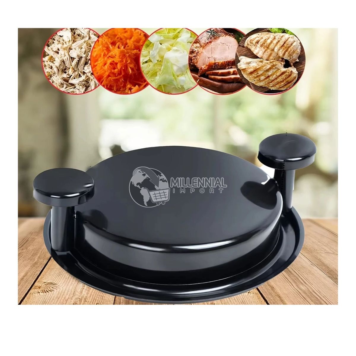 GENERICO - Deshilachador Desmenuzador de Pollo Giratorio Manual