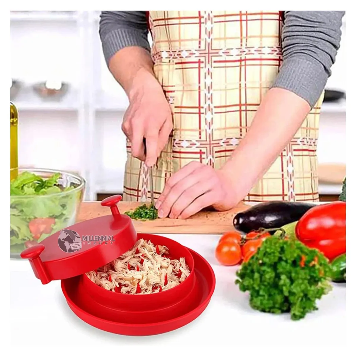 GENERICO - Deshilachador Desmenuzador de Pollo Giratorio Manual