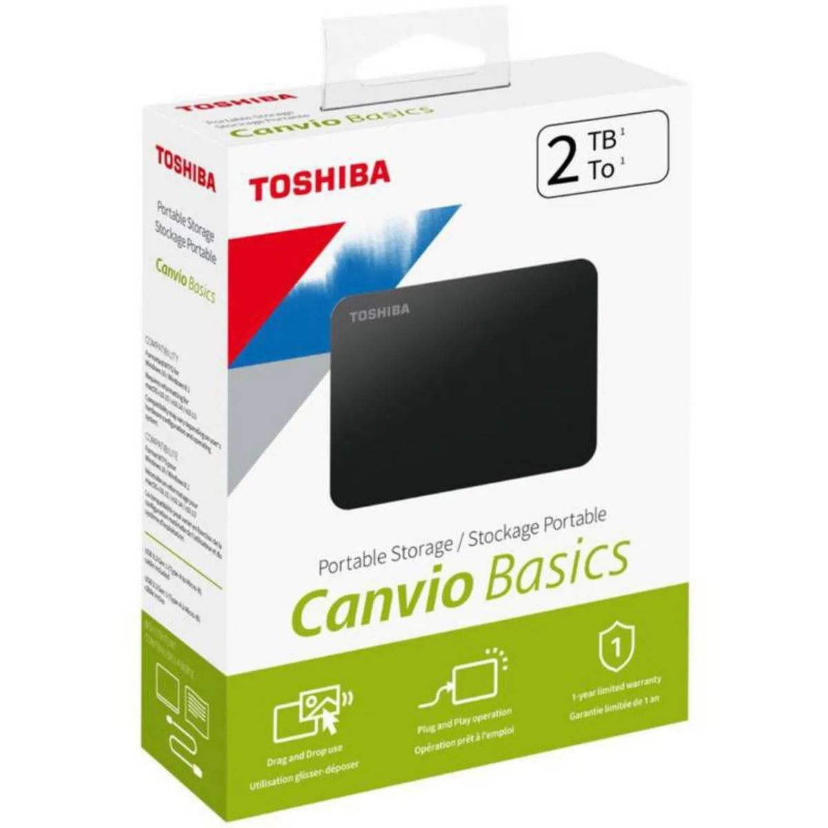 TOSHIBA - Disco Duro Externo 2TB Toshiba Canvio Basics 3.0