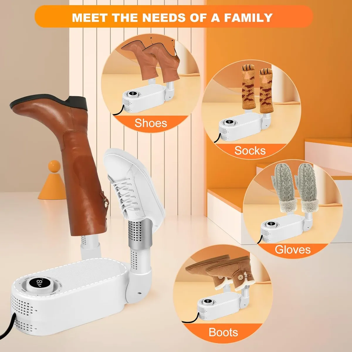 OEM - SECADOR DE ZAPATILLAS ELECTRICO PORTATIL BLANCO