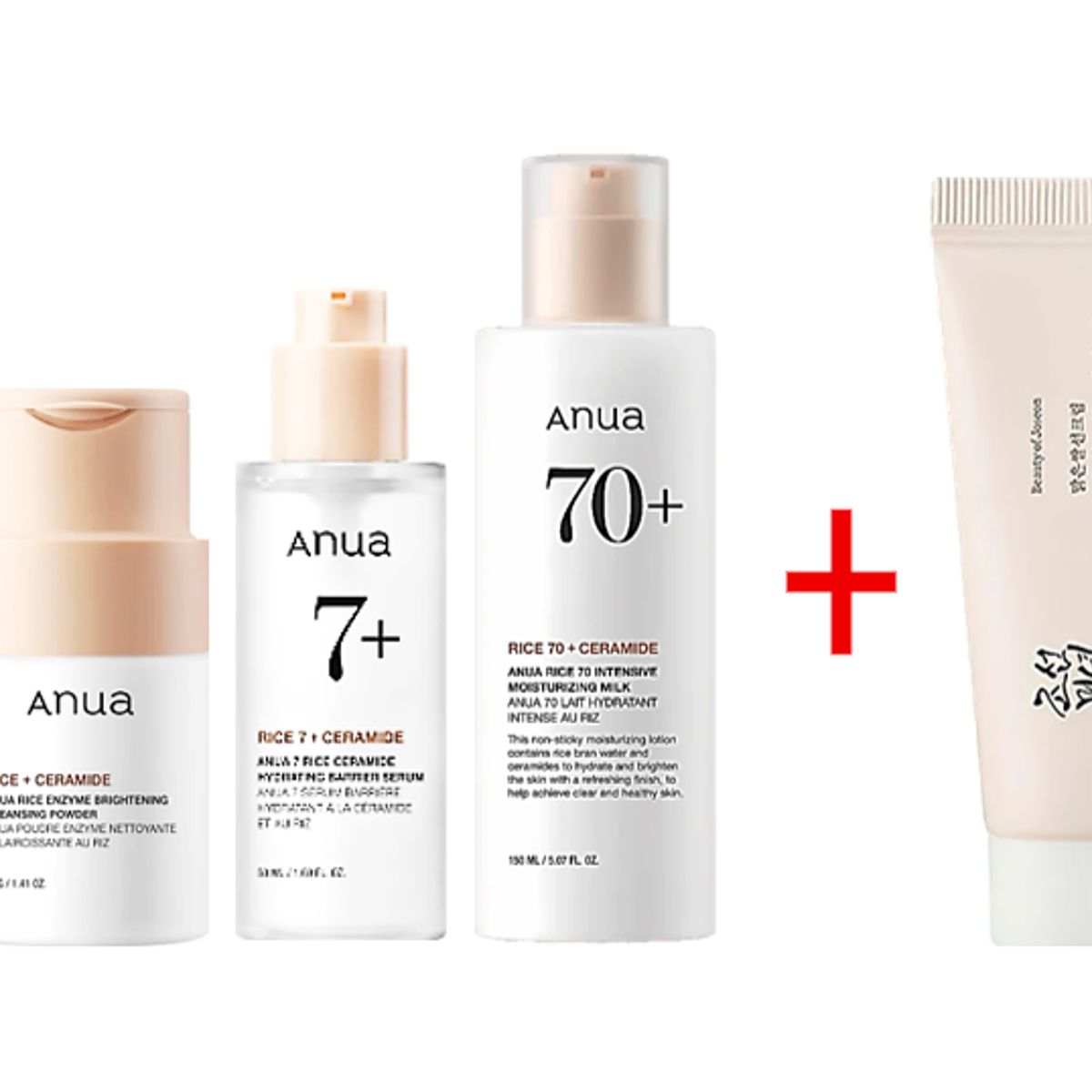 GENERICO - SET ANUA RICE CARE + BEAUTY OF JOSEON RELIEF SUN:  LIMPIEZA, HIDRATACIÓN Y PROTECCIÓN