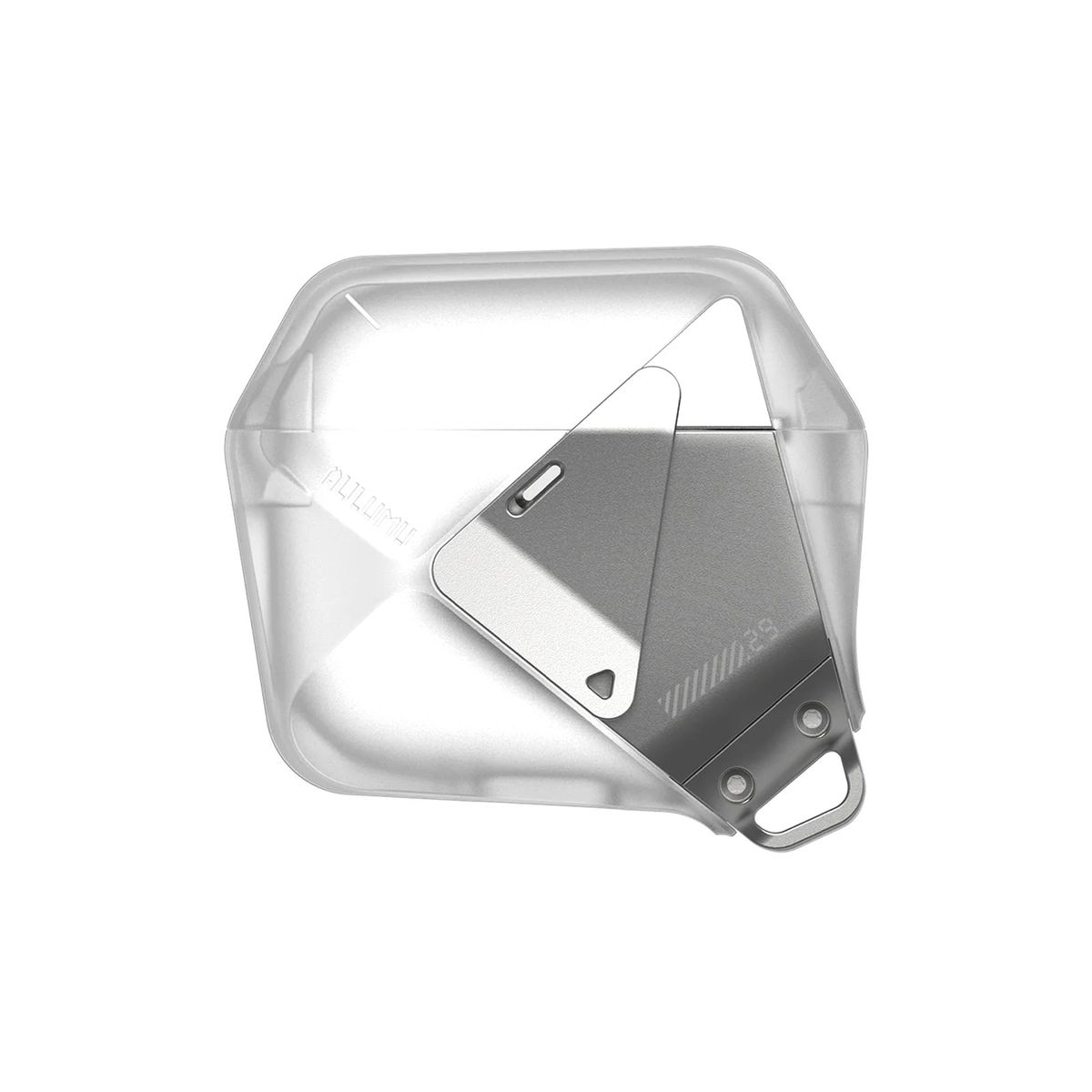 AULUMU - Case Premium Aulumu AirPods 4 Geométrico Antishock Correa Nylon Blanco
