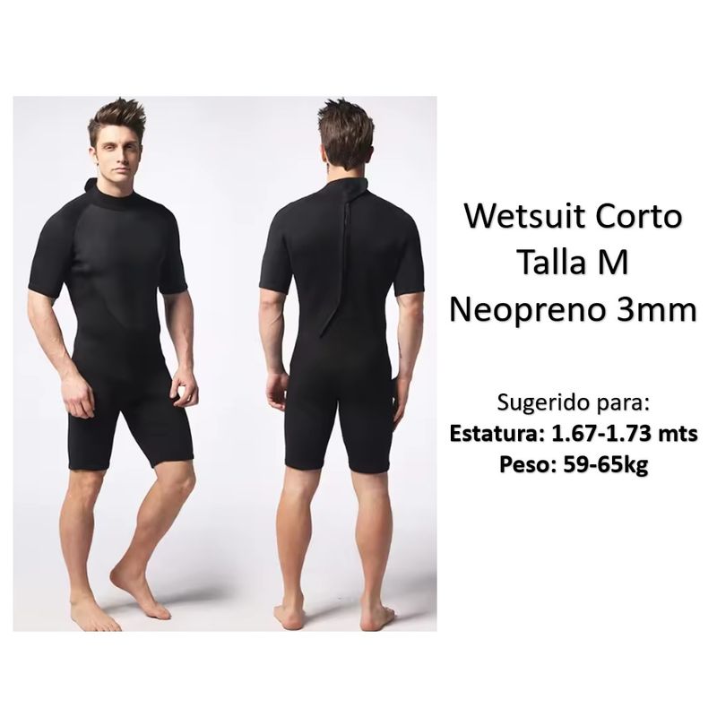 GENERICO - Wetsuit Corto M Neopreno 3mm Negro