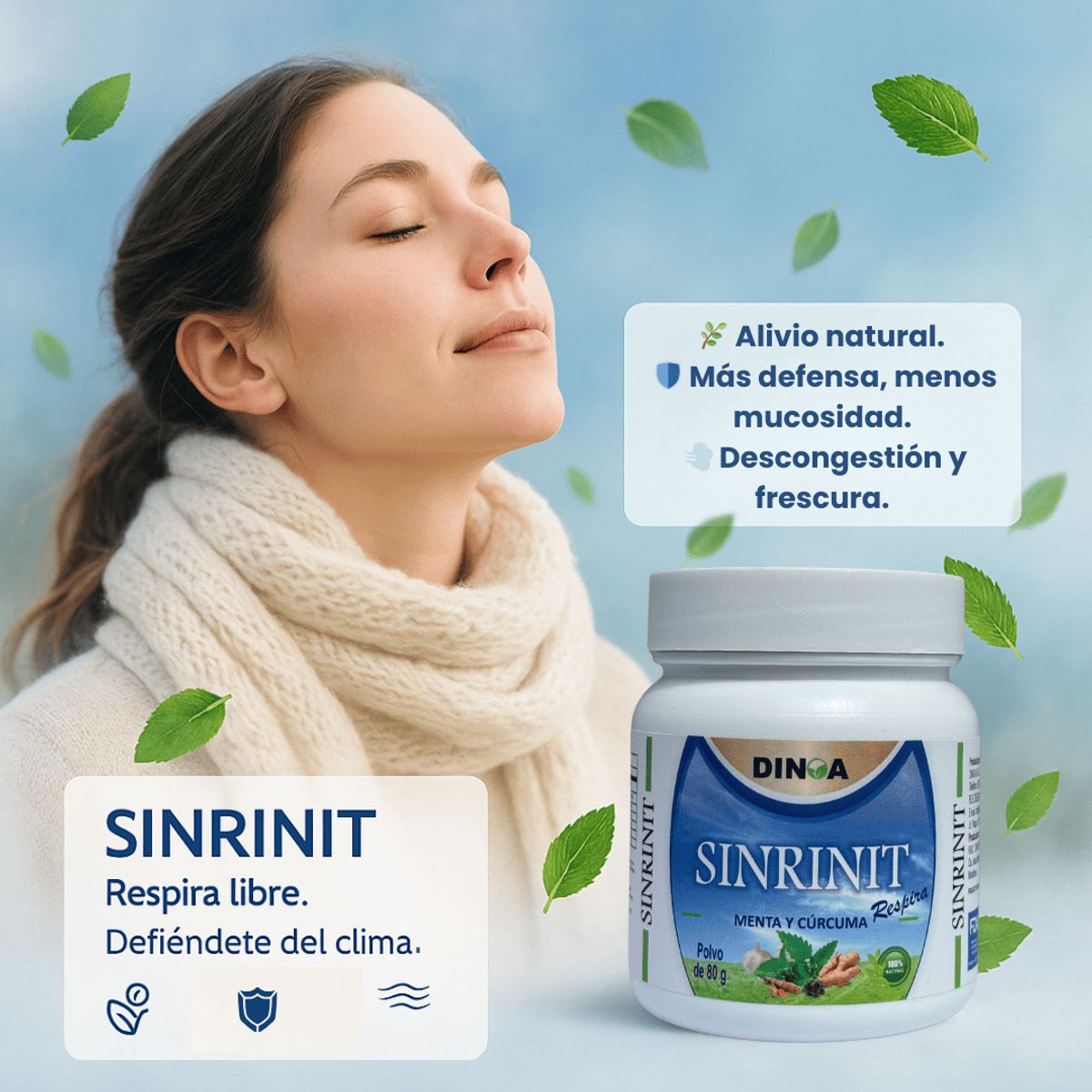 DINOA - Sinrinit -Respira Pote 80g dinoa- Descongestionante natural