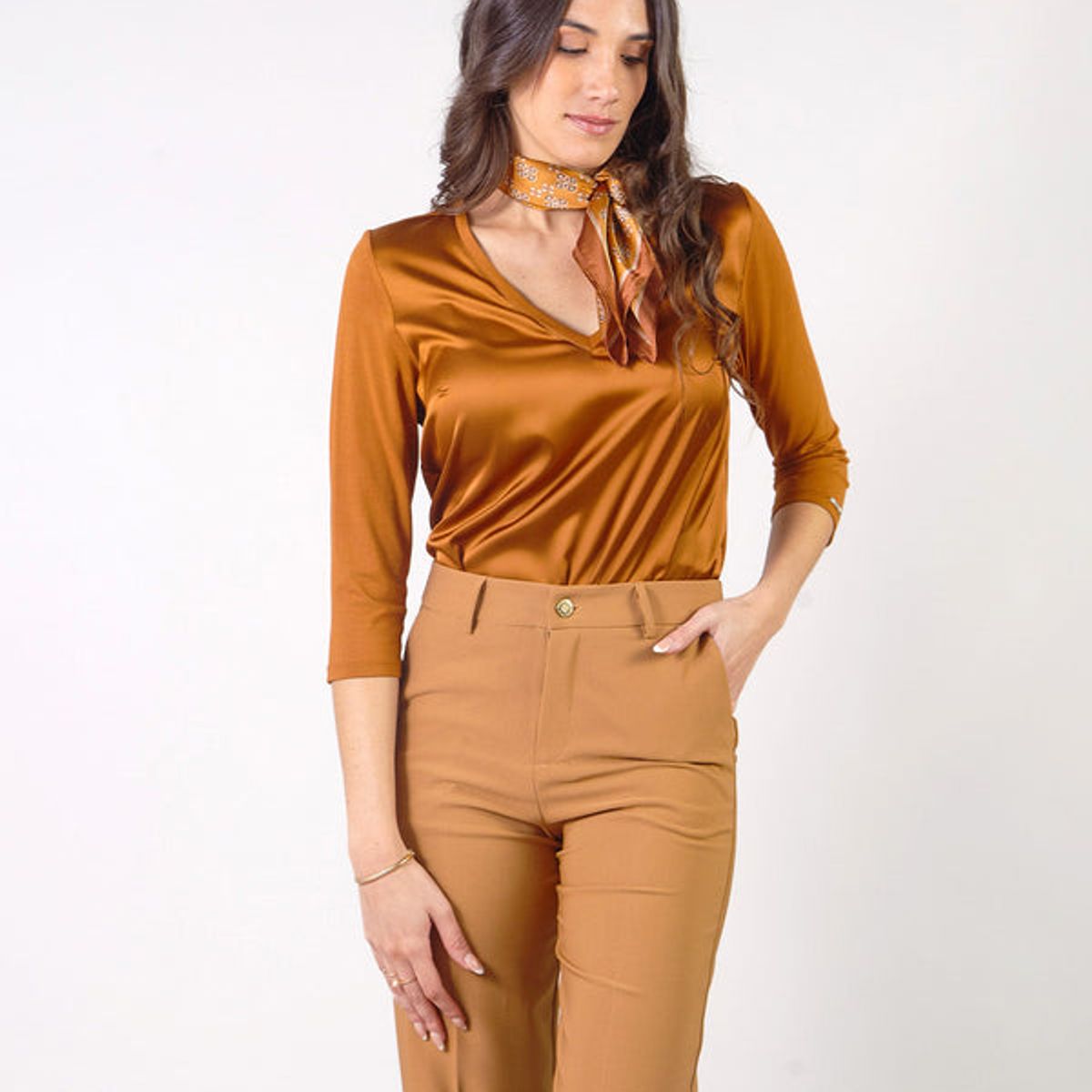 MICHELLE BELAU - LUISA - POLO MANGA 3/4 CON ESCOTE EN V