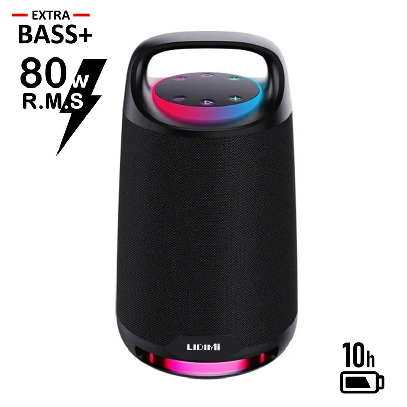 LIDIMI - Parlante Lidimi Bluetooth Extra BASS 80W FM-USB LD-S634 Negro
