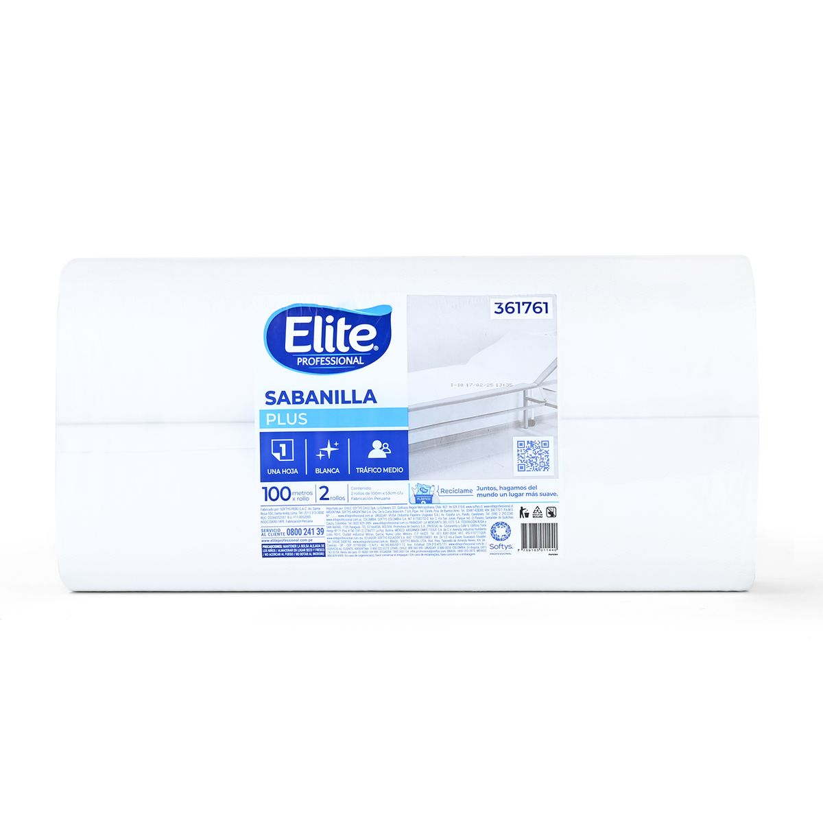ELITE - Papel Sabanilla para Camilla ELITE 100 MTS PACK 2 UND