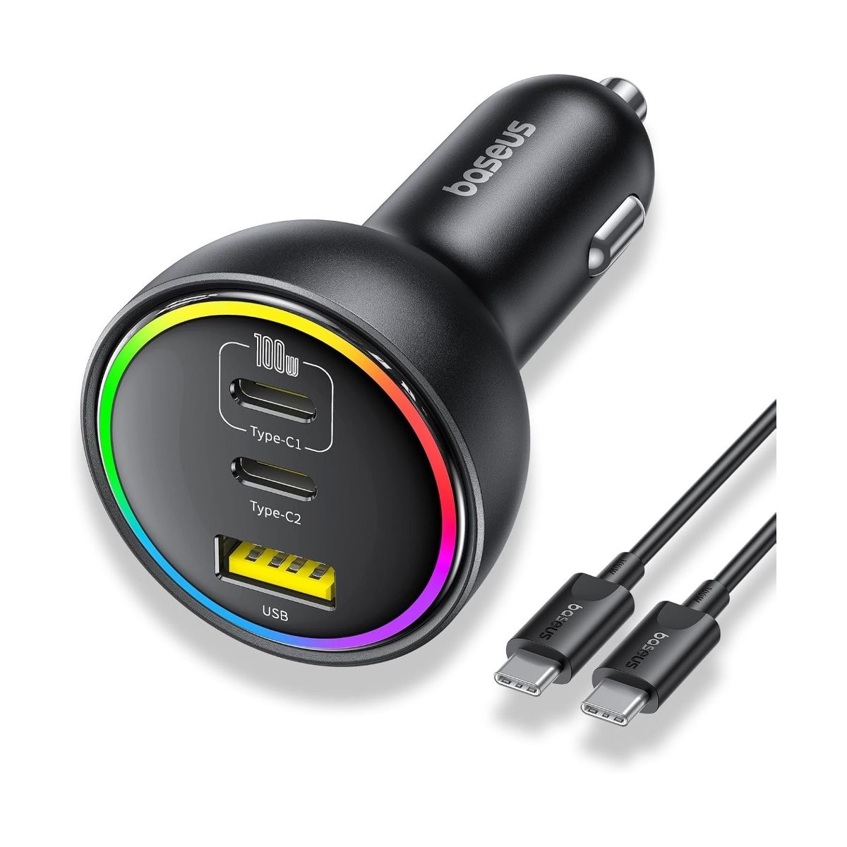 BASEUS - Cargador de Carro 152W Carga Rapida QC40 PD30 con Cable Baseus